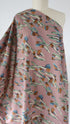 Hokkoh Japanese 55% Linen 45% Cotton - 'Artful Stems' Dusky Pink *Clearance Sale 20% Off